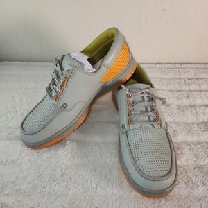 Nike Mad Jibe (313264-081) Gray Orange Retro Boat Shoes Men Size 7.5